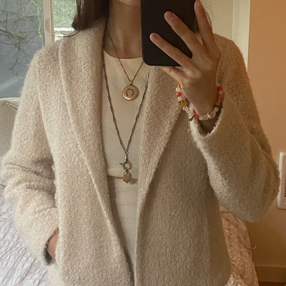 Eileen Fisher cream boucle jacket - Picture 2 of 4